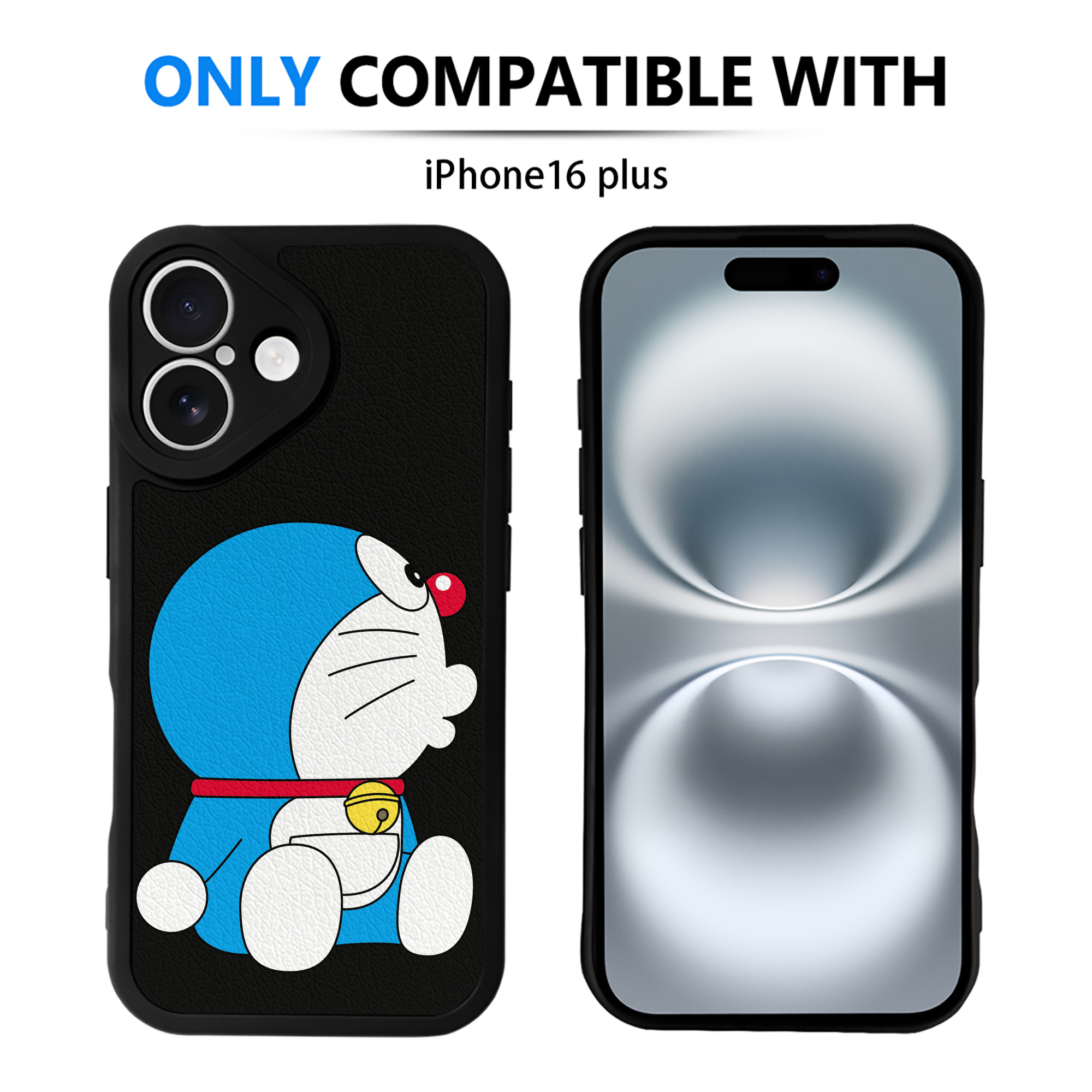 （画像用） ドラえもん Doraemon 【iPhone 16シリーズ対応】シリコンスマホケース（レザー調） 材質：シリコン